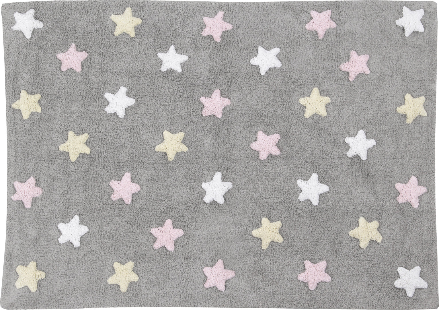 Alfombra Lorena Canals gris tricolor stars rosa