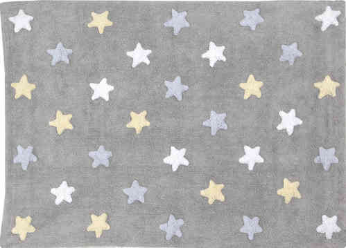 Alfombra Lorena Canals gris tricolor stars azul