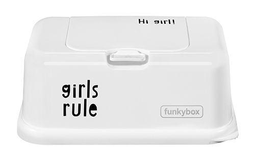 Cajita toallitas FunkyBox girls rule blanco