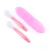 Set de 2 cucharas silicona con estuche personalizadas rosa