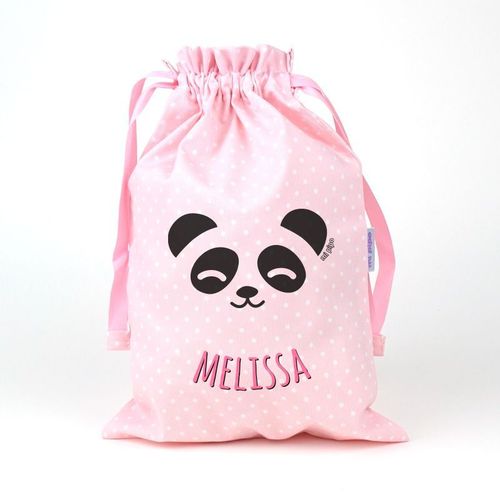 Bolsa merienda o muda personalizada Panda rosa