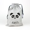Bolsa merienda o muda personalizada Panda gris