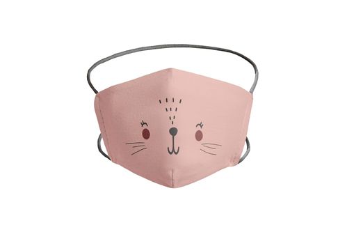 Mascarilla higiénica para niña gato rosa