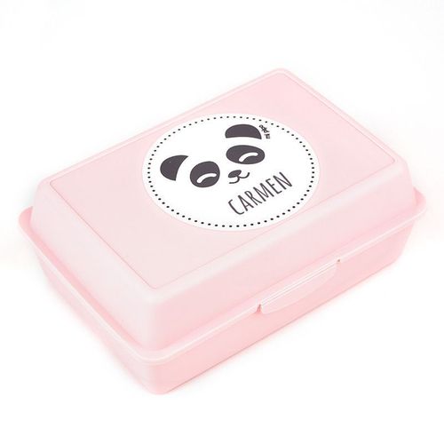 Cajita Porta Alimentos Panda rosa personalizada