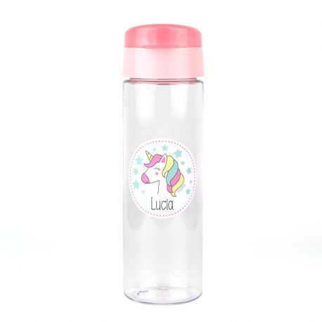 Botella personalizada Unicornio rosa 600ml