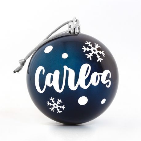 Bola de Navidad azul personalizada